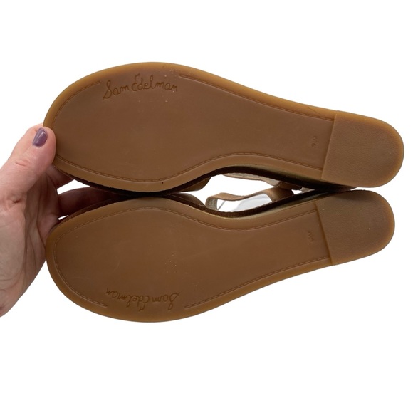 Sam Edelman Sandals Platform Wedge Brown Leather Strappy Buckle Casual Size 9.5S - Picture 9 of 15